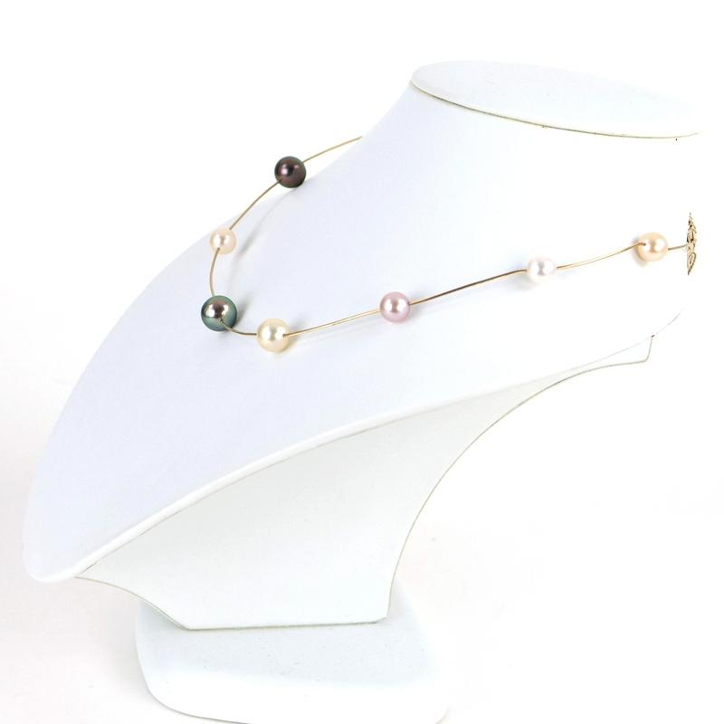 TASAKI（タサキ） パールステーションネックレス 9石 46cm K18YG 真珠