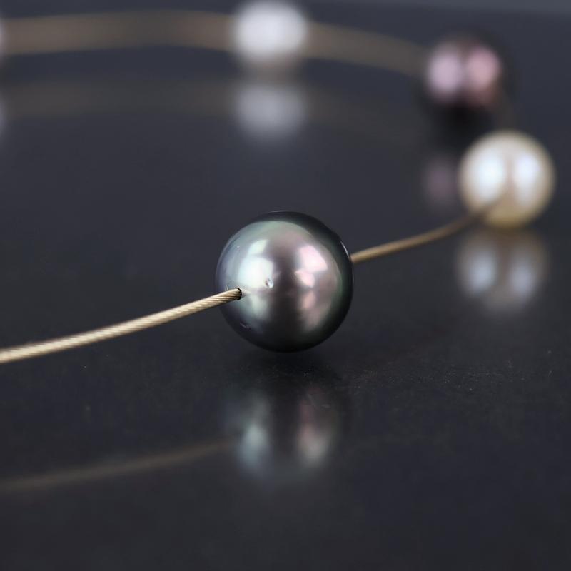 TASAKI（タサキ） パールステーションネックレス 9石 46cm K18YG 真珠