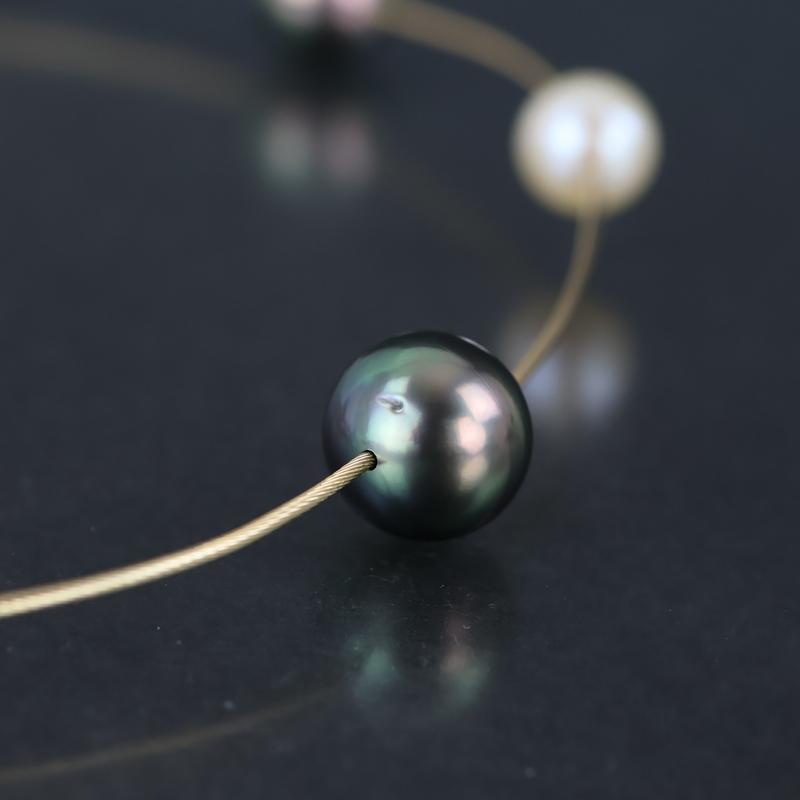 TASAKI（タサキ） パールステーションネックレス 9石 46cm K18YG 真珠