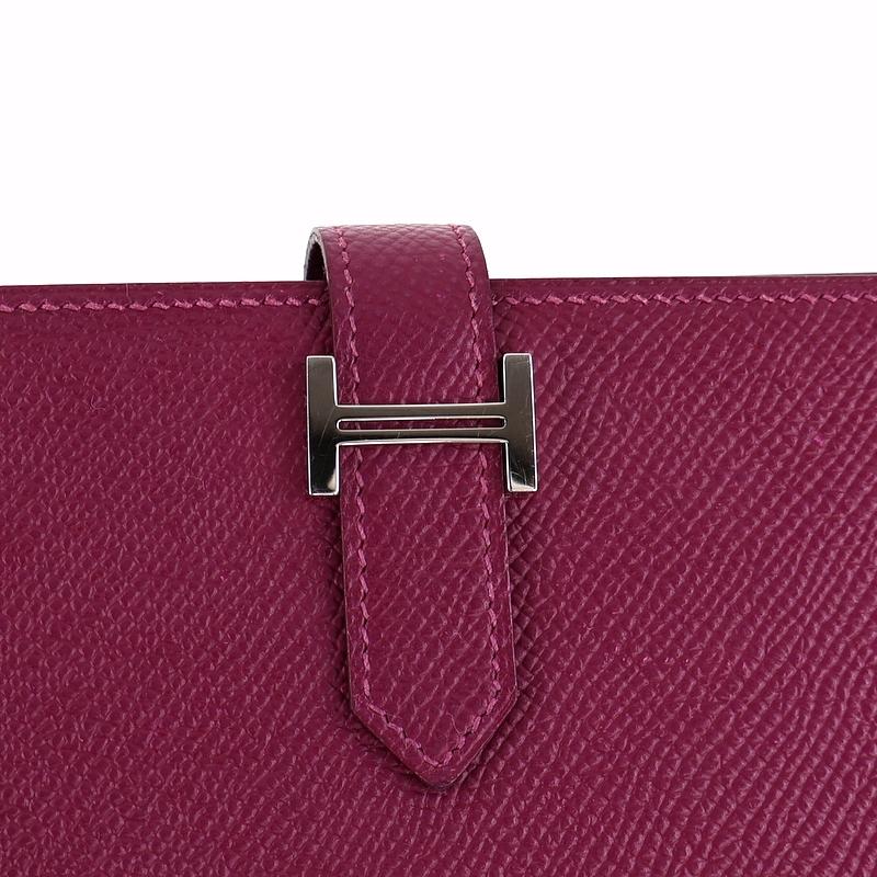 未使用品　エルメス　HERMES ベアン　スフレ　長財布　パープル HERMES エルメス 長財布 ベアンスフレ ローズパープル クロコダイル