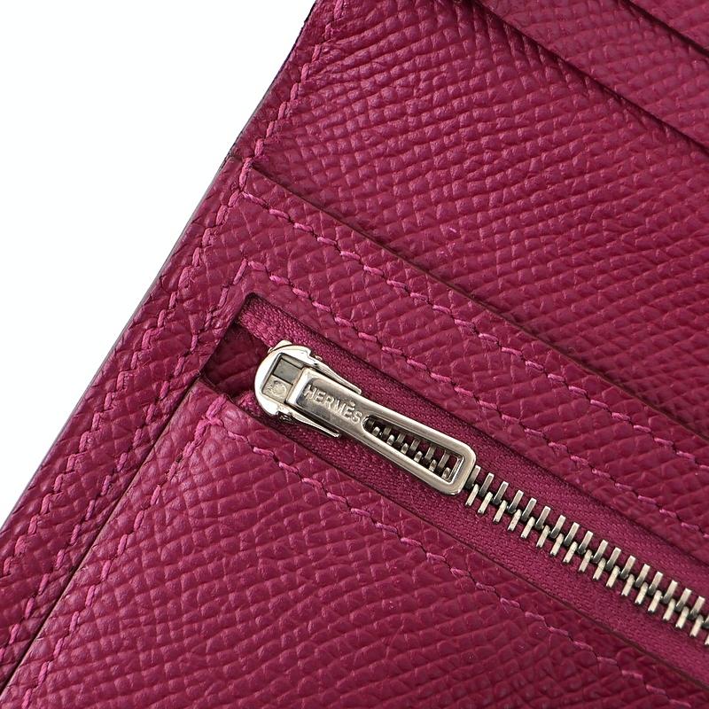 Bearn エルメス 財布 ベアン スフレ パープル系 シルバー金具 二つ折り