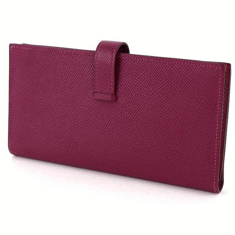 Bearn エルメス 財布 ベアン スフレ パープル系 シルバー金具 二つ折り