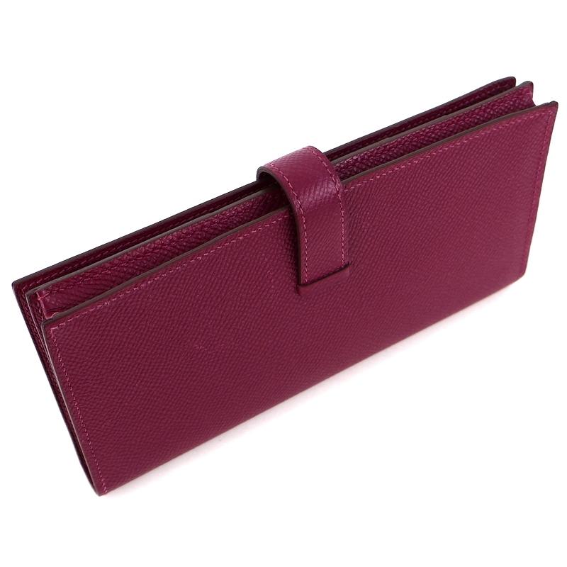 Bearn エルメス 財布 ベアン スフレ パープル系 シルバー金具 二つ折り