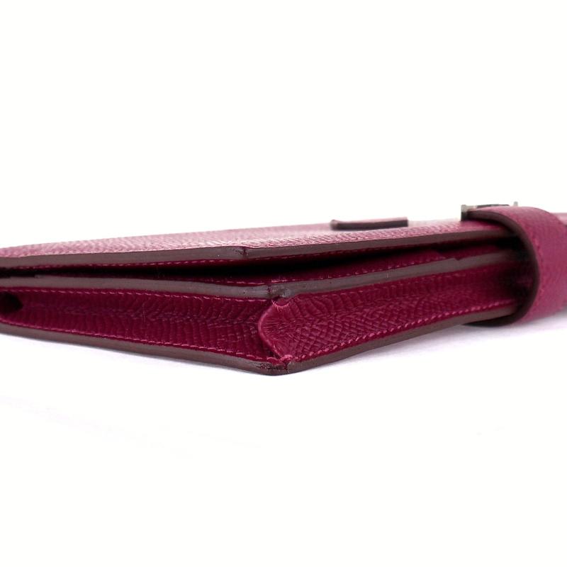 Bearn エルメス 財布 ベアン スフレ パープル系 シルバー金具 二つ折り