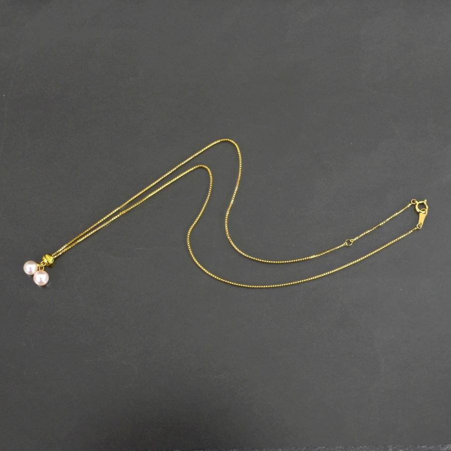 TASAKI（タサキ） アコヤ真珠 スライドネックレス K18YG 最長49cm
