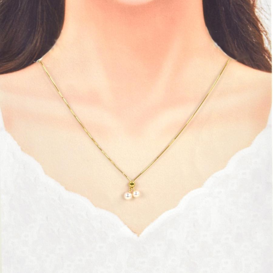 TASAKI（タサキ） アコヤ真珠 スライドネックレス K18YG 最長49cm