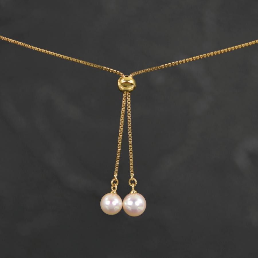最高級 タサキ アコヤ本真珠 ネックレス 7.6-7.9mm 花珠クラス 箱付き TASAKI（タサキ） アコヤ真珠 スライドネックレス K18YG 最長49cm