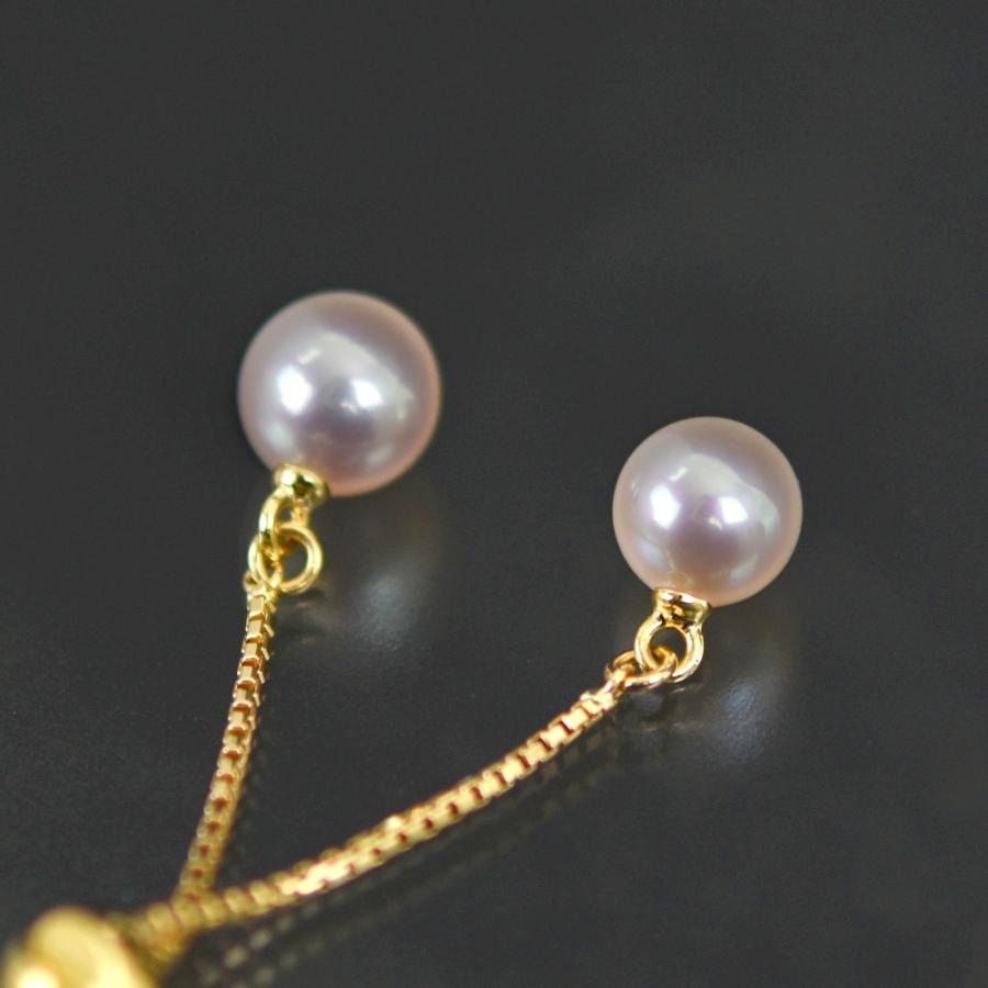TASAKI（タサキ） アコヤ真珠 スライドネックレス K18YG 最長49cm