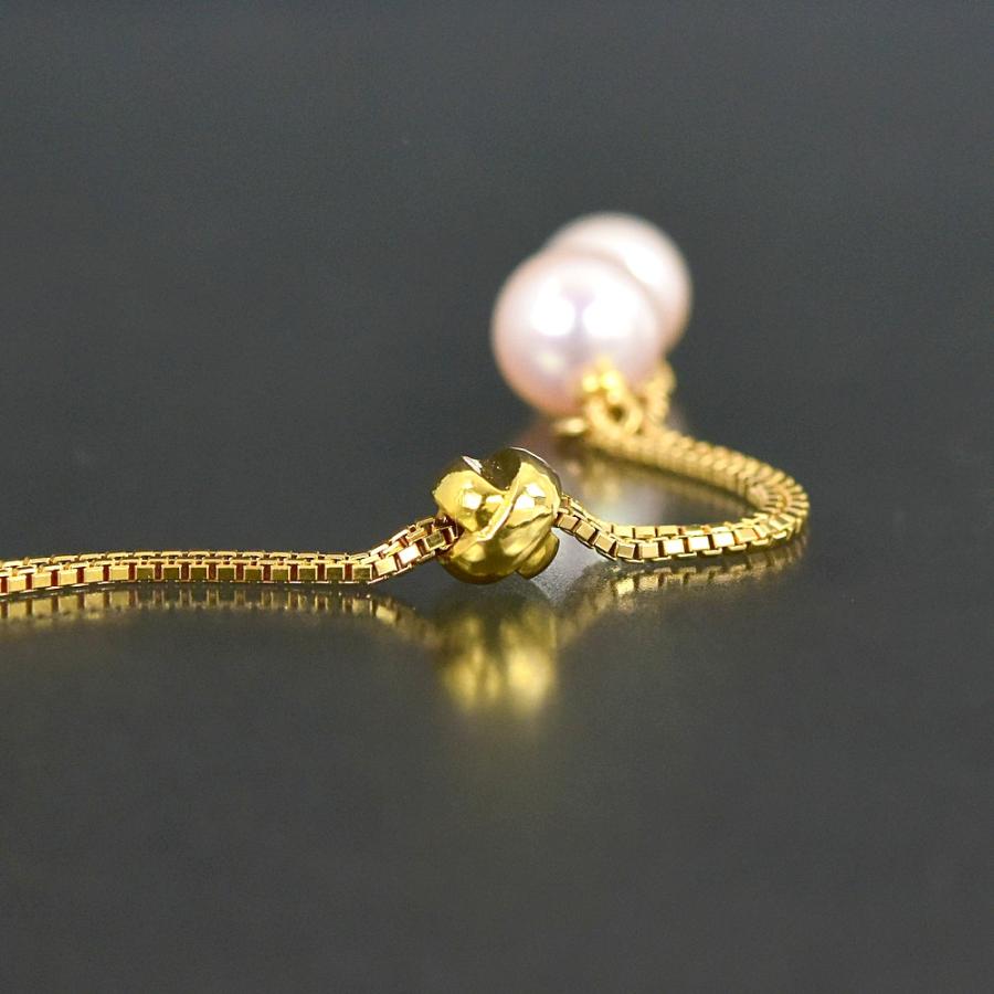 超美品！K14⭐︎TASAKI（タサキ）アコヤ真珠♡6.5㍉玉　約39㌢ TASAKI（タサキ） アコヤ真珠 スライドネックレス K18YG 最長49cm