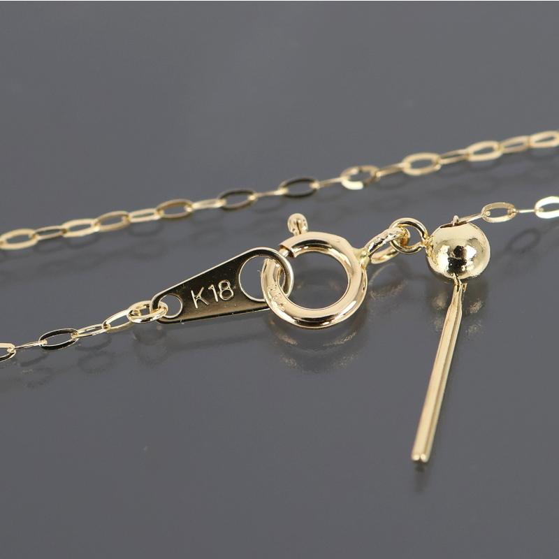 ネックレス ガラスドーム ピンクストーン 5.00ct 60cm 18k 18金