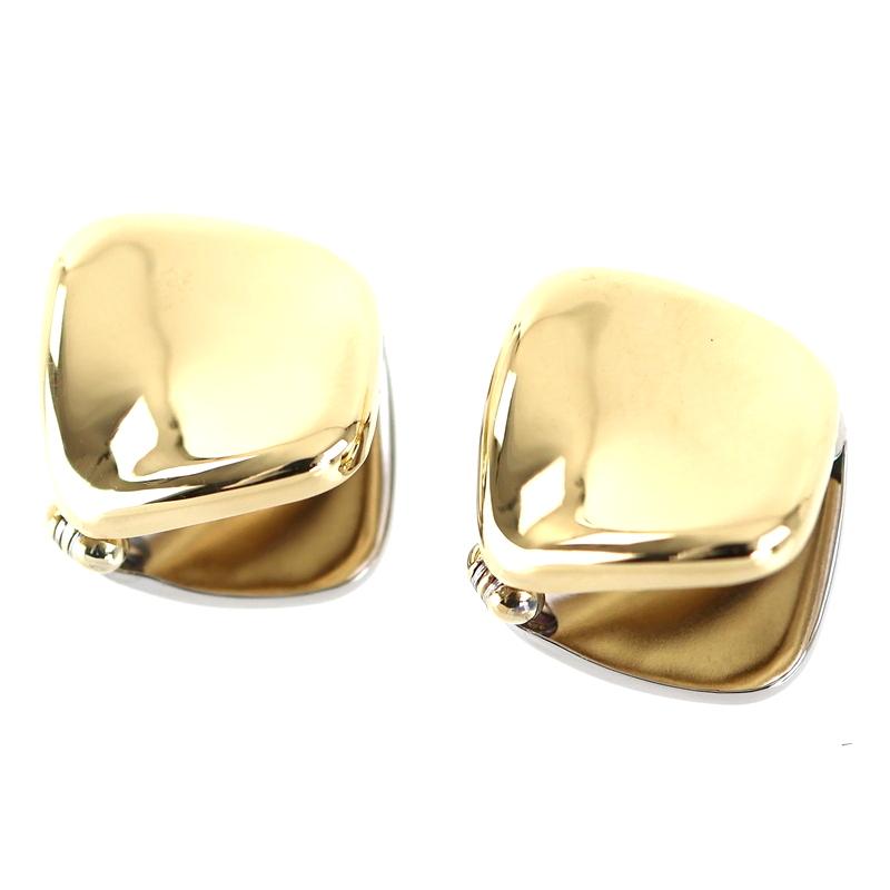 18金イェローゴルドクリップデザイン ピアス(両耳用) 18金イェローゴルドクリップデザイン ピアス(両耳用) 18金両耳用