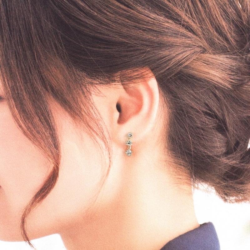 ピアス 18金 K18YG イエローゴールド ダイヤピアス ブラウンダイヤ 各