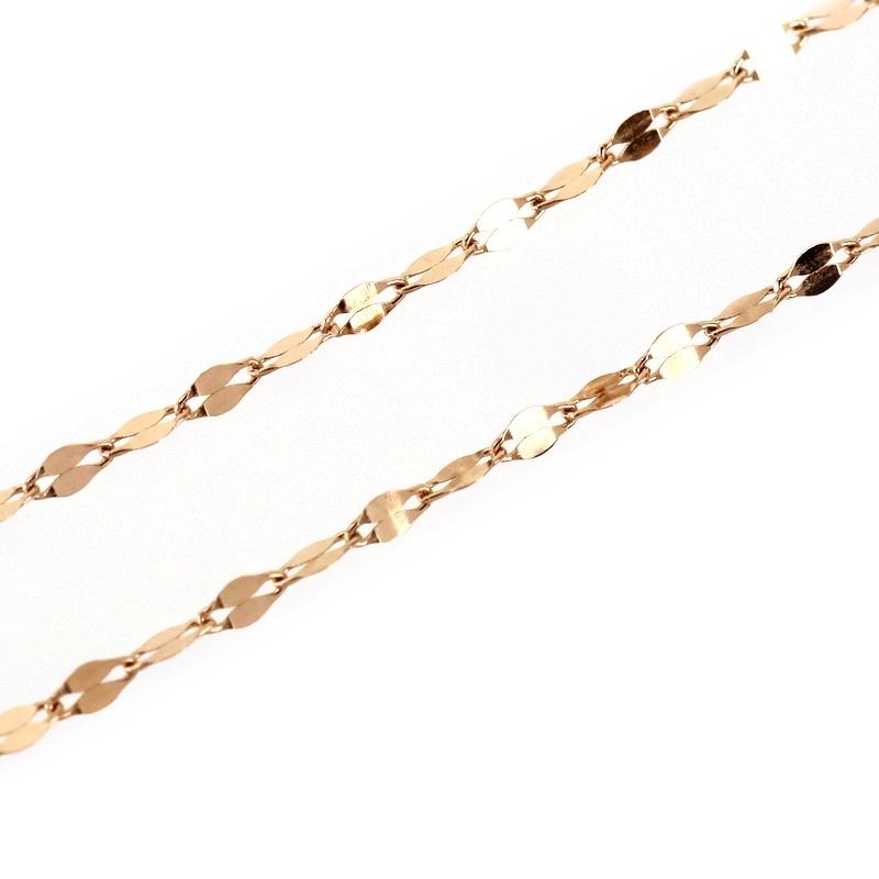 18k PG ペタルチェーン　ブレスレット ぺタルチェーン ブレスレット 18金 K18PG ピンクゴールド 18cm 0.6g 地