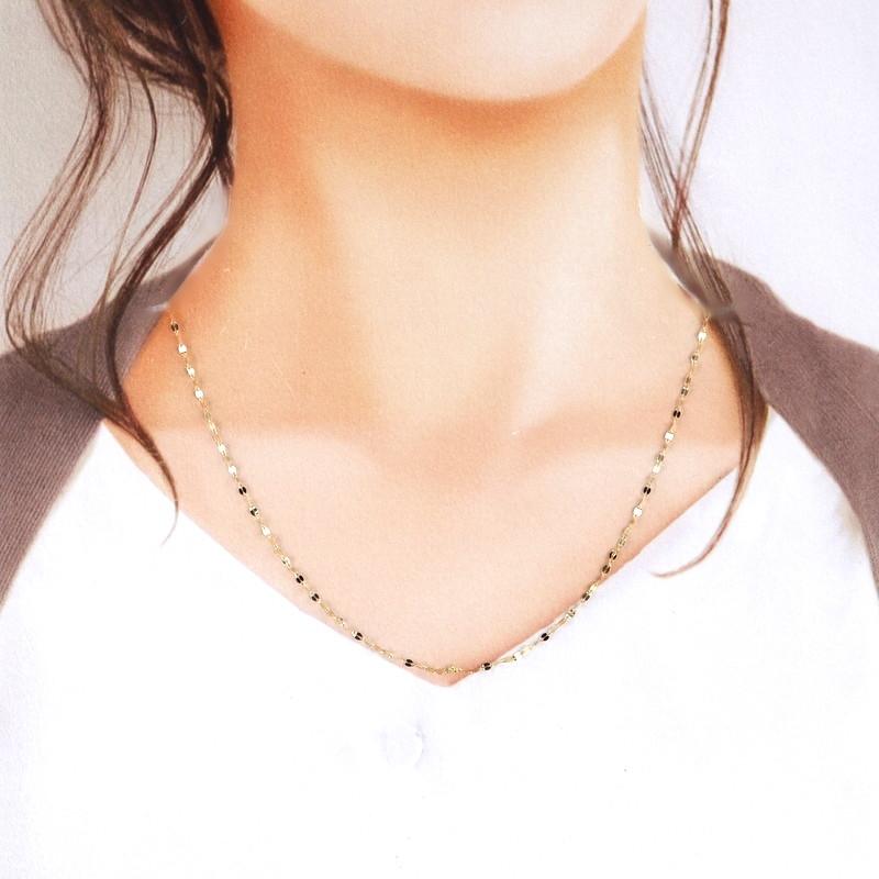 ペタルチェーン ネックレス 18金 K18YG 44.5cm 1.0g ネックレス