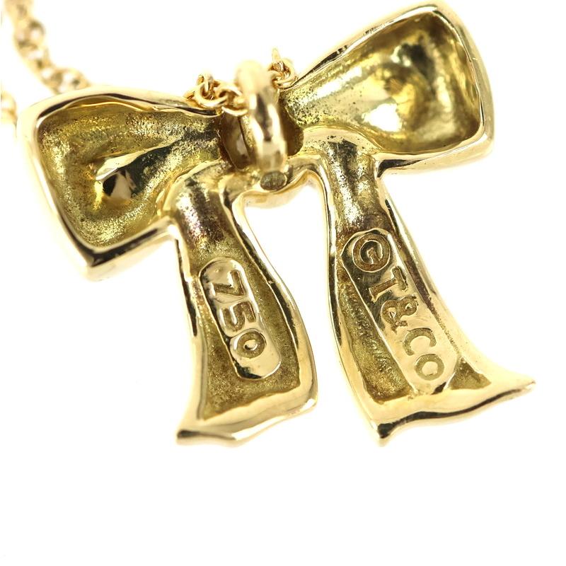 ティファニー ネックレス ブルーボックスボウ リボンモチーフ 18k 18金