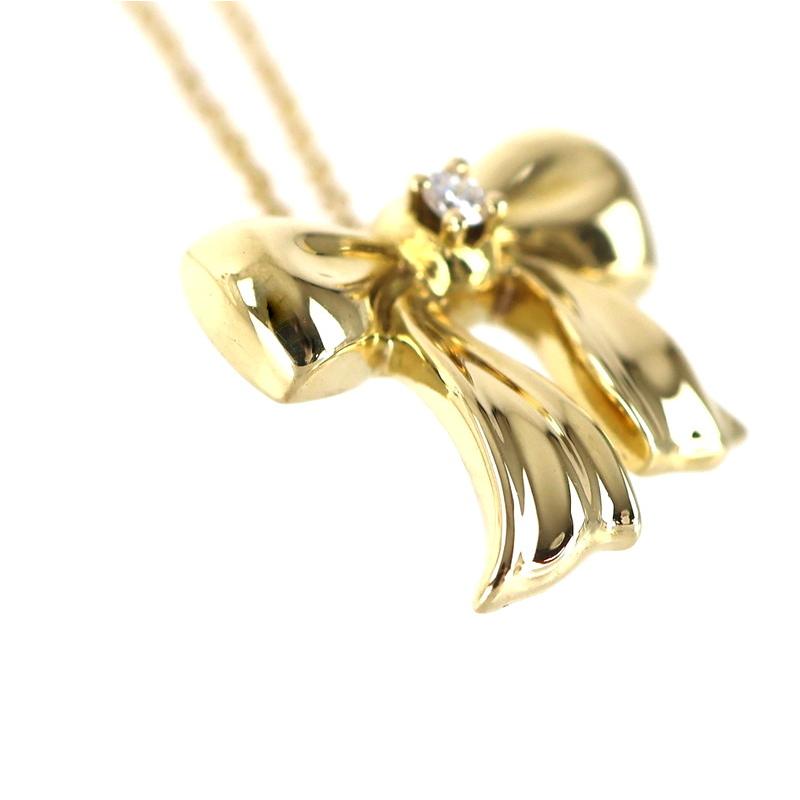 ティファニー ネックレス ブルーボックスボウ リボンモチーフ 18k 18金