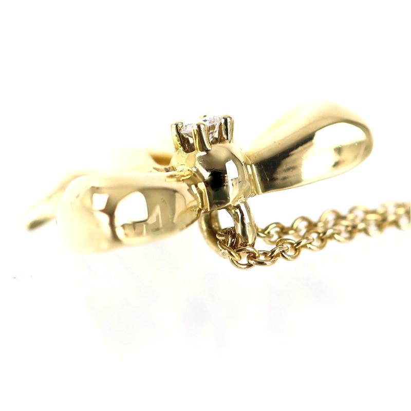 ティファニー ネックレス ブルーボックスボウ リボンモチーフ 18k 18金