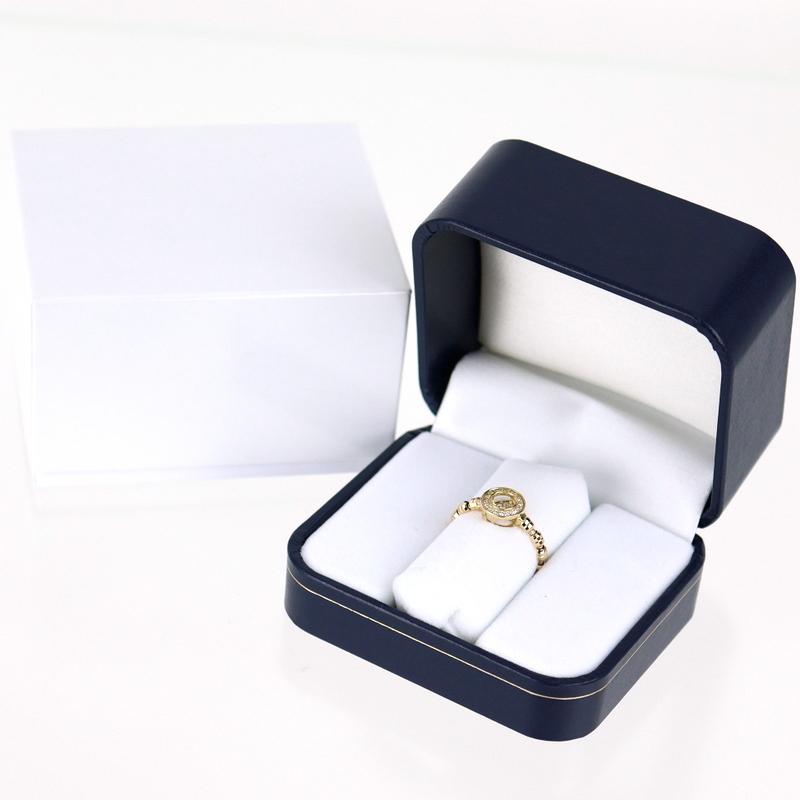 指輪 18金 ストレッチリング ダンシングストーン ダイヤモンド 0.10ct