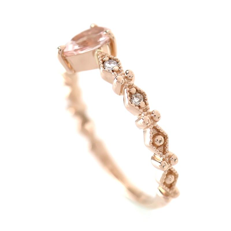 指輪 18金 10号 インペリアルトパーズ 0.31ct ダイヤ 0.04ct K18PG