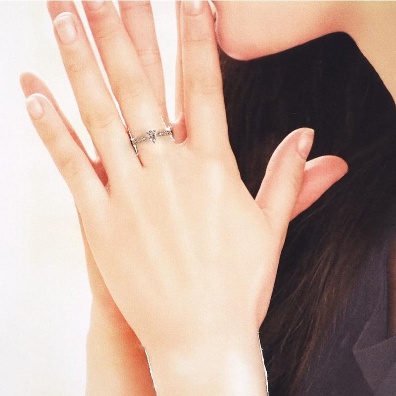 指輪 18金 10号 インペリアルトパーズ 0.31ct ダイヤ 0.04ct K18PG