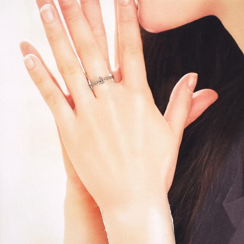 指輪 18金 10号 インペリアルトパーズ 0.31ct ダイヤ 0.04ct K18PG