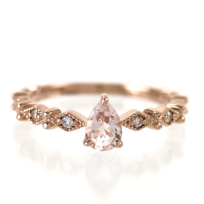 指輪 18金 10号 インペリアルトパーズ 0.31ct ダイヤ 0.04ct K18PG