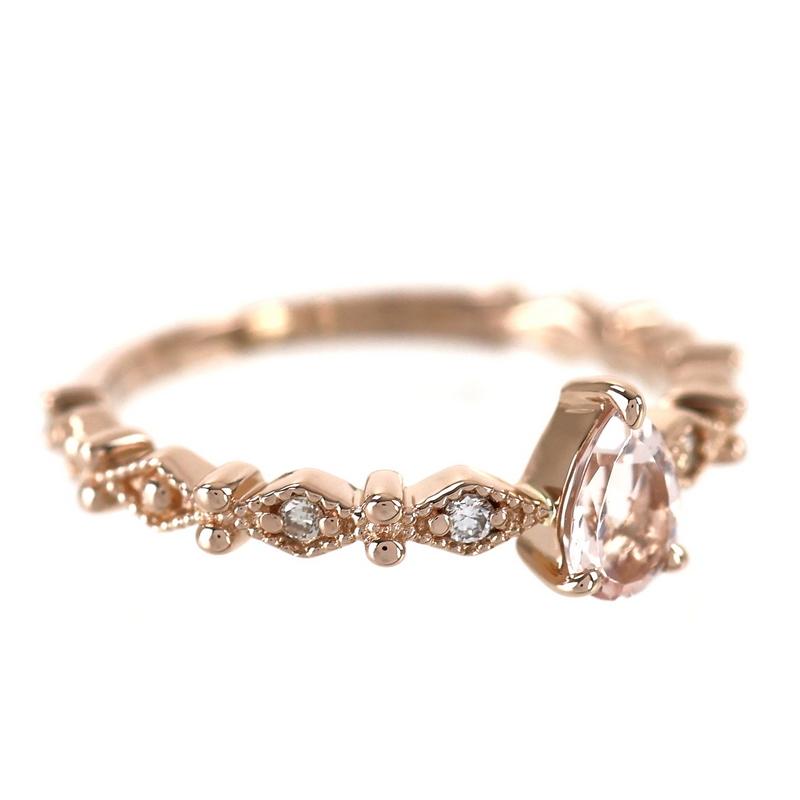 指輪 18金 10号 インペリアルトパーズ 0.31ct ダイヤ 0.04ct K18PG