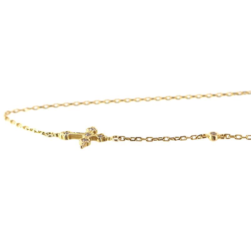 アンクレット レディース クロスモチーフ 18金 18k イエローゴールド