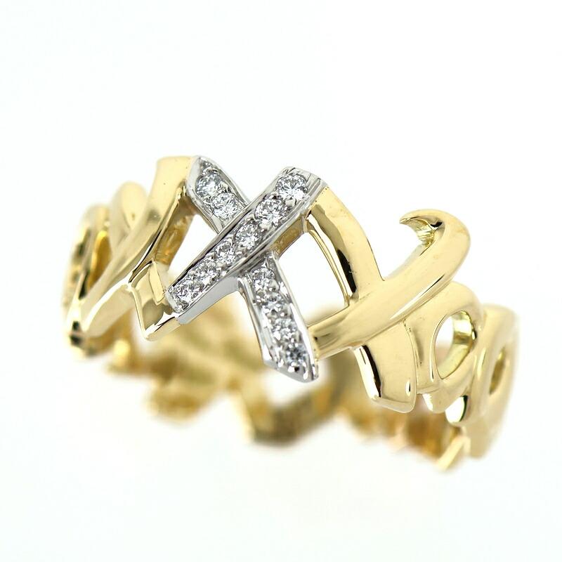 TIFFANY&Co.（ティファニー） 指輪 ラブ＆キス K18YG×Pt950 14号