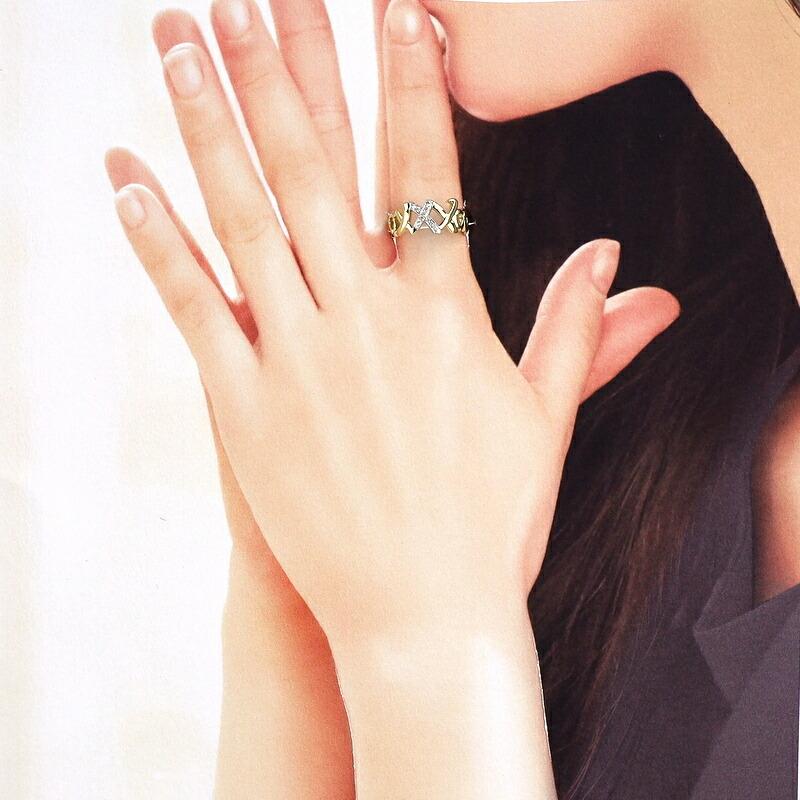 TIFFANY&Co.（ティファニー） 指輪 ラブ＆キス K18YG×Pt950 14号
