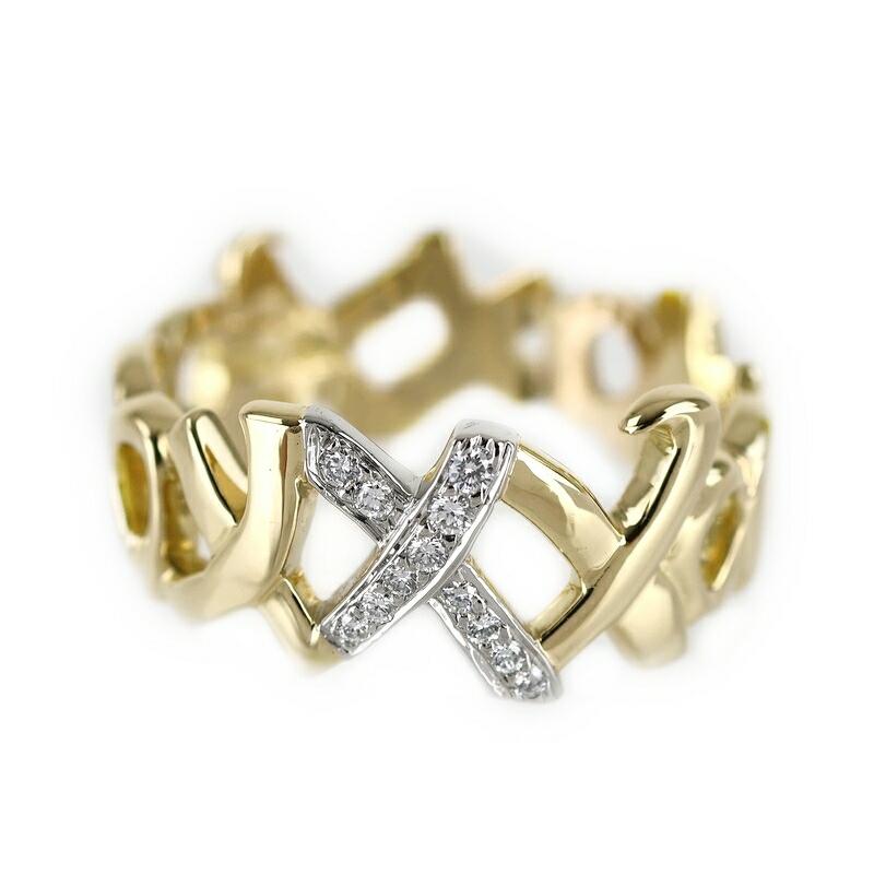 TIFFANY&Co.（ティファニー） 指輪 ラブ＆キス K18YG×Pt950 14号