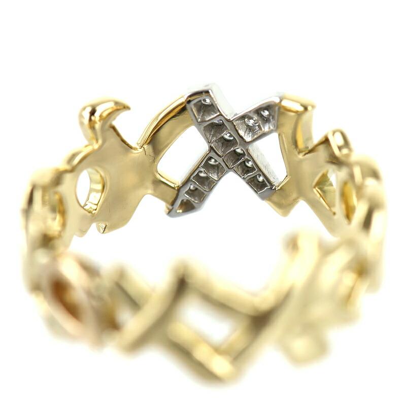 TIFFANY&Co.（ティファニー） 指輪 ラブ＆キス K18YG×Pt950 14号