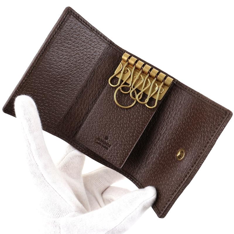 Ophidia グッチ キーケース 6連 オフィディア ベージュ系 キーカバー