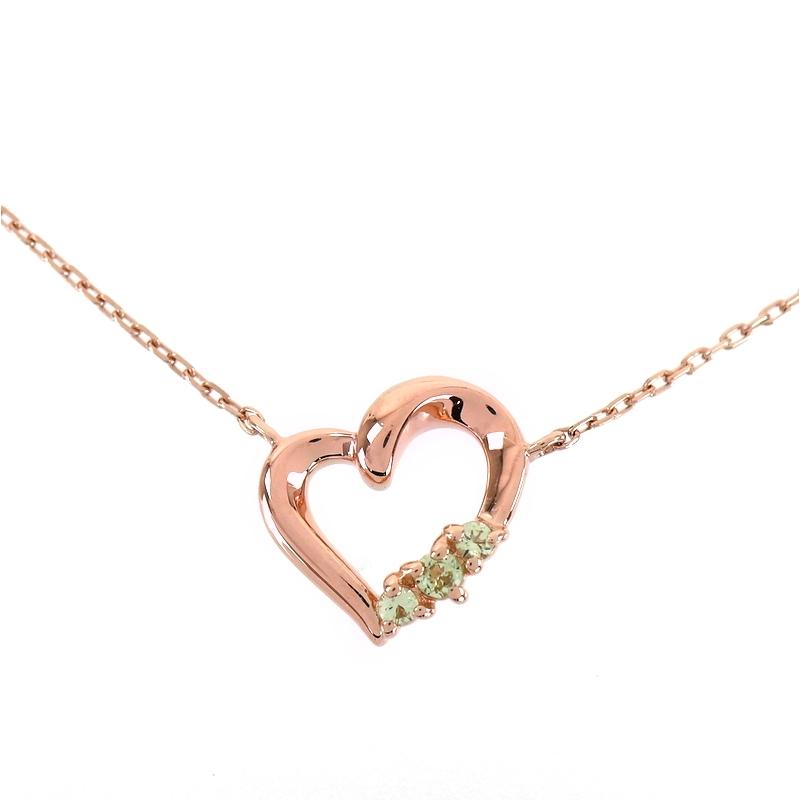 ４℃ ネックレス ハートモチーフ 10K ピンクゴールド 大人気!! 4℃ 誕生石 K10 ピンクゴールド ハート ネックレス (4