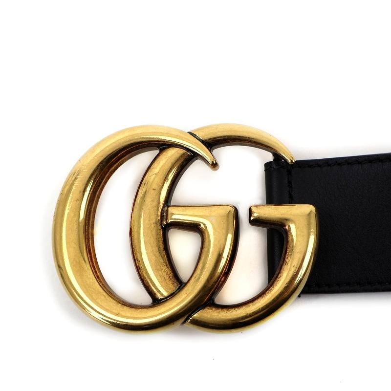 GUCCI（グッチ） ベルト メンズ レザー 400593 ブラック GGマーモント