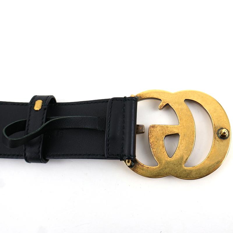 GUCCI（グッチ） ベルト メンズ レザー 400593 ブラック GGマーモント