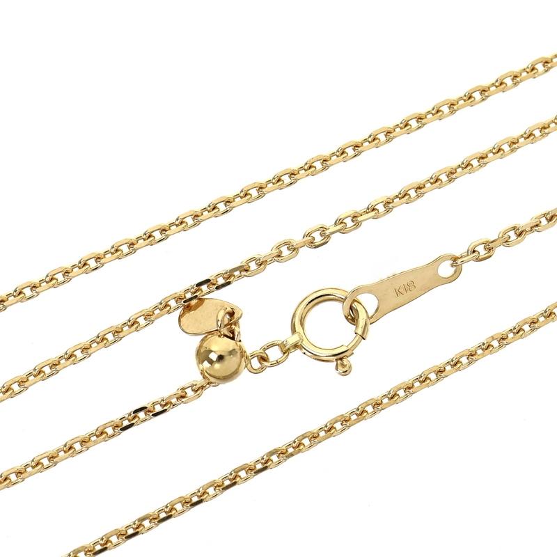 ネックレス 18金 45.5cm 4.8g アジャスター付き ネックレスチェーン