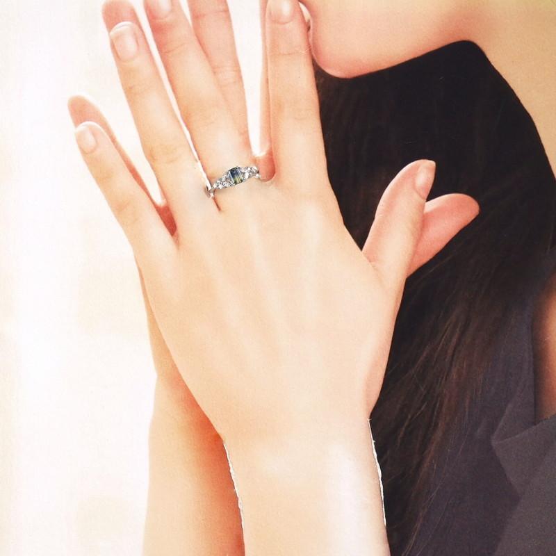 指輪 レディース プラチナ900 13号 バイカラーサファイア 0.68ct