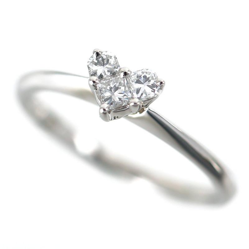 指輪 リング プラチナ 10号 ダイヤモンド 0.15ct ハートモチーフ