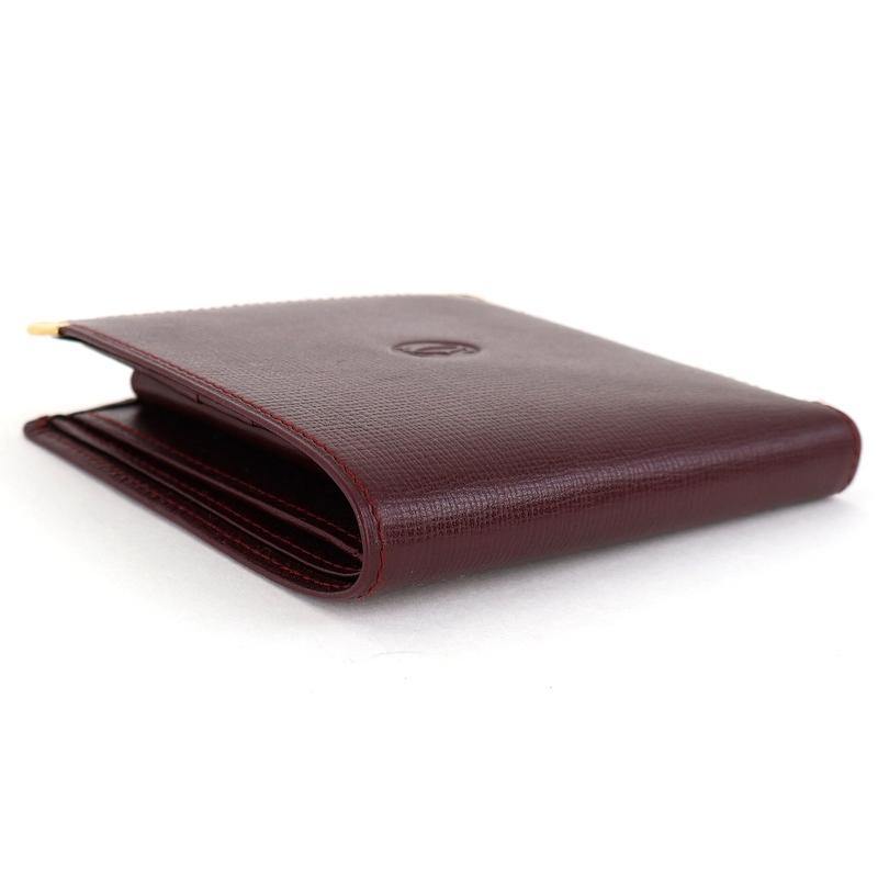 超美品 カルティエ 財布 二つ折り マストライン レザー 21-22042712 MUST DE CARTIER カルティエ 財布 マストライン 二つ折りサイフ