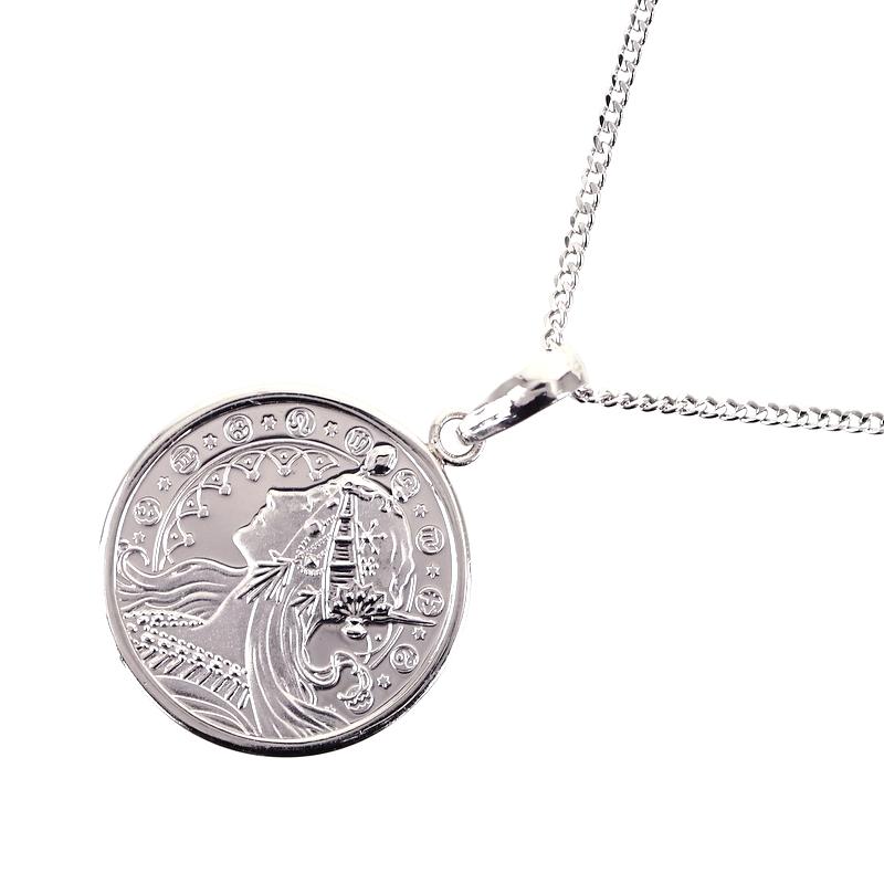 アルフォンス・ミュシャ 画家デビュー130周年 コインネックレス 1/20oz