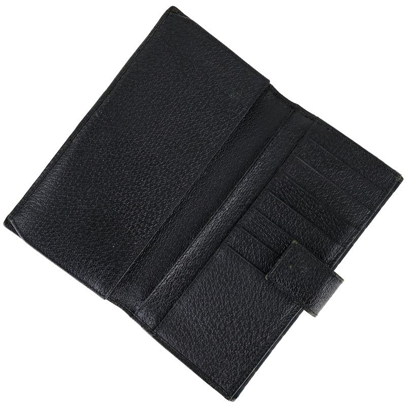 GGキャンバス グッチ 長財布 ブラック 二つ折りロングウォレット W