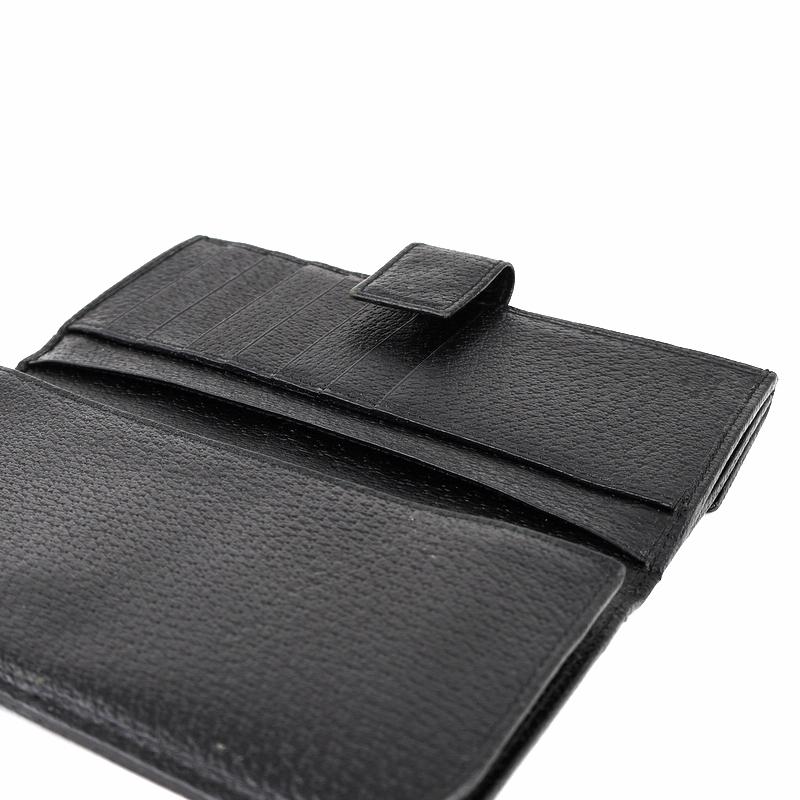 GGキャンバス グッチ 長財布 ブラック 二つ折りロングウォレット W