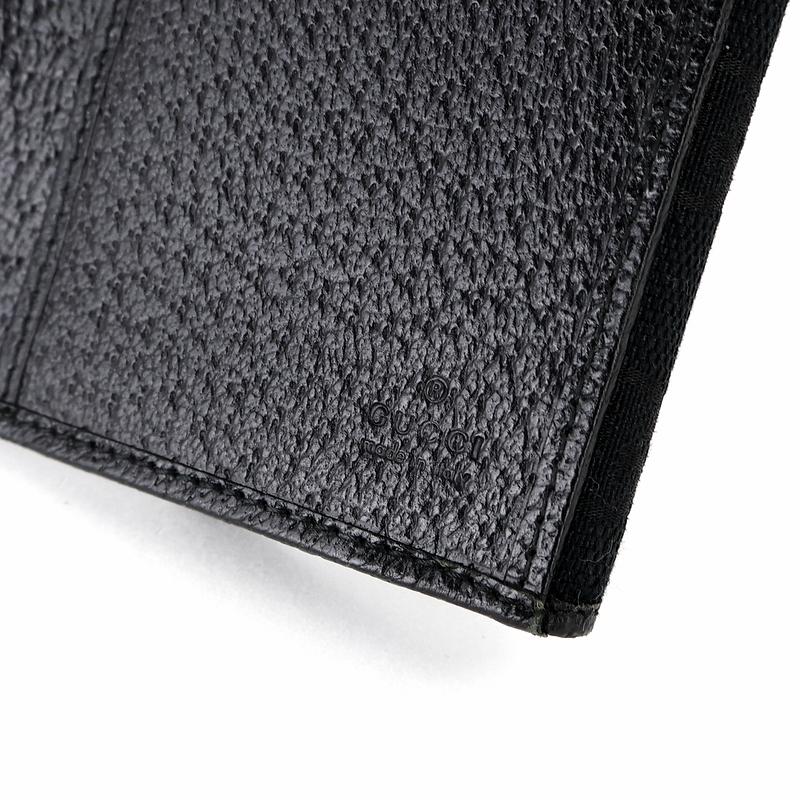 GGキャンバス グッチ 長財布 ブラック 二つ折りロングウォレット W