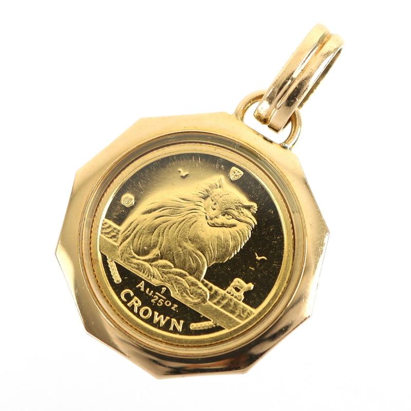 ペンダントトップ マン島キャット 金貨 1/25oz K24 ペンダントトップ レディース メンズ マン島キャットコイン 1/25oz 24