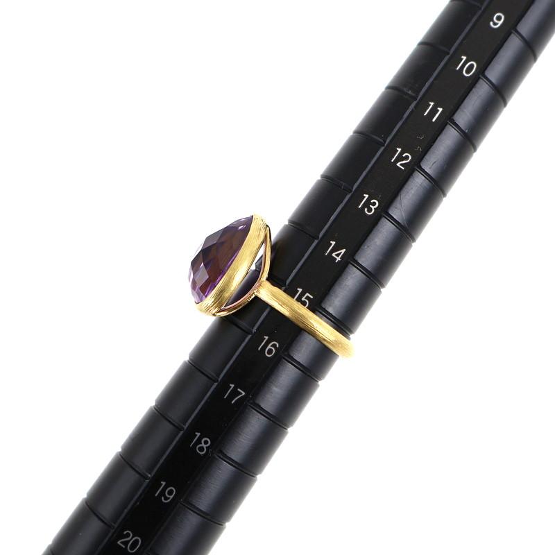 指輪 18金 アメジスト 15号 K18YG イエローゴールド 3.7g ドロップ
