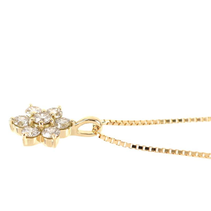 ESTELLE（エステール） ネックレス 18金 45cm ダイヤ 0.36ct フラワー