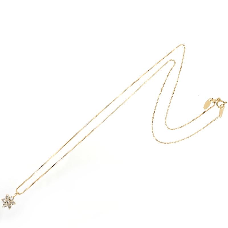 ESTELLE（エステール） ネックレス 18金 45cm ダイヤ 0.36ct フラワー
