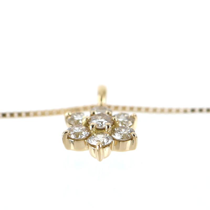 ESTELLE（エステール） ネックレス 18金 45cm ダイヤ 0.36ct フラワー