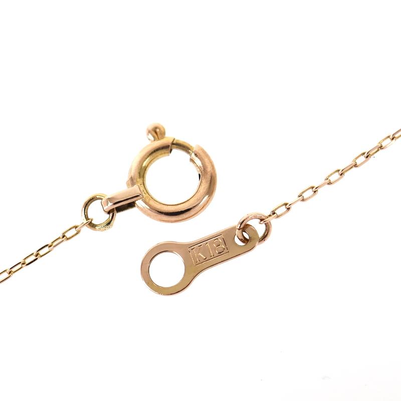 ネックレス 18金 レディース 40cm K18PG ピンクゴールド ダイヤ 0.20ct